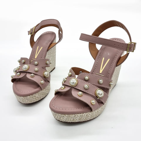 Sandália Anabela Vizzano 6283-2117 com Tachas Taupe