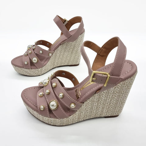 Sandália Anabela Vizzano 6283-2117 com Tachas Taupe