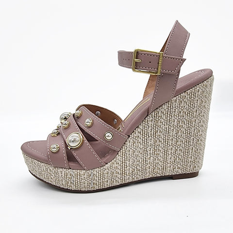 Sandália Anabela Vizzano 6283-2117 com Tachas Taupe