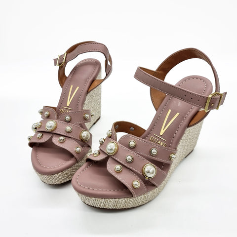 Sandália Anabela Vizzano 6283-2117 com Tachas Taupe