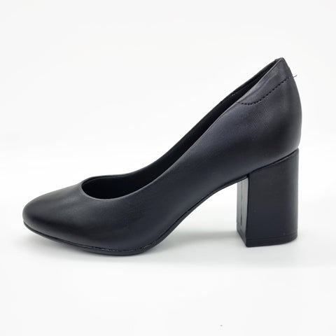 Scarpin Beira Rio 4320-100 Salto Bloco Bico Redondo Preto