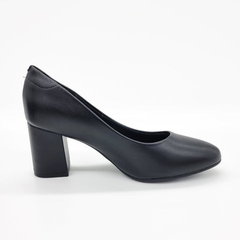 Scarpin Beira Rio 4320-100 Salto Bloco Bico Redondo Preto