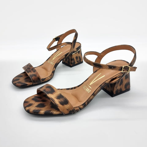 Sandália Vizzano 6428-101 Salto Baixo Bege Multi