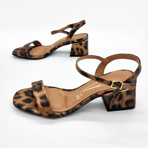 Sandália Vizzano 6428-101 Salto Baixo Bege Multi