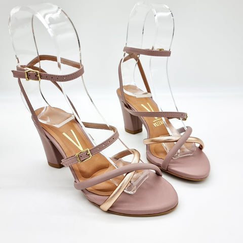 Sandália Vizzano 6262-1021 Salto Bloco Taupe