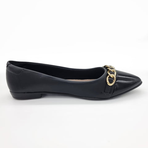 Sapatilha Beira Rio 4136-1106 Bico Fino Preto