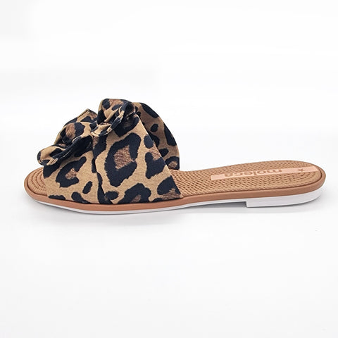 Sandália Moleca 5297-424 Sem Cadarço (Slip-on) Camel Estampado