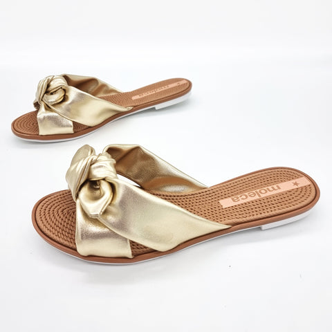 Sandália Moleca 5297-456 Sem Cadarço (Slip-on) Dourada