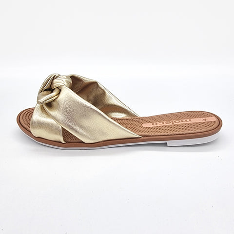 Sandália Moleca 5297-456 Sem Cadarço (Slip-on) Dourada