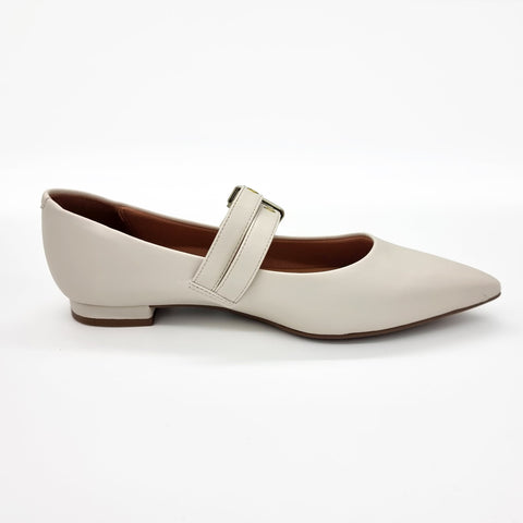 Sapatilha Vizzano 1206-295 Bico Fino Mary Jane com Tachas Off White