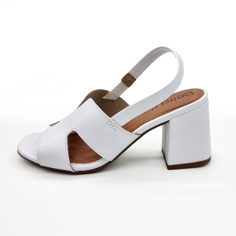 Sandália Salto Bloco Beira Rio 8436-231 Branco