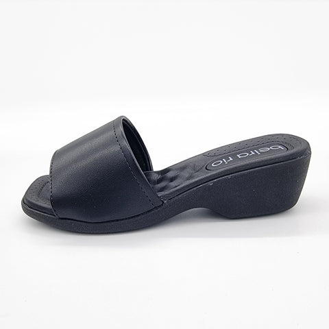 Sandália Rasteira Beira Rio 8527-100 Sem Cadarço (Slip-on) Preta