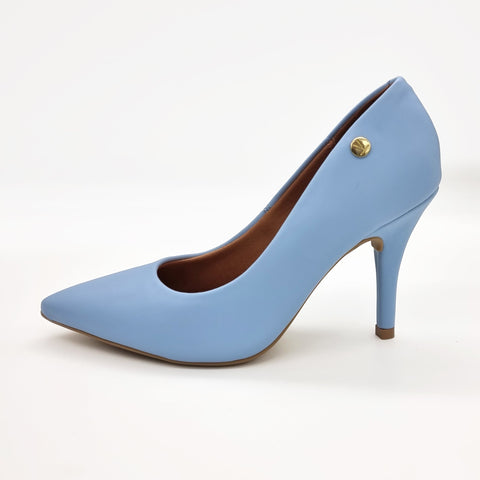 Scarpin Vizzano 1184-1101 Bico Fino Salto Alto Napa Azul Celeste