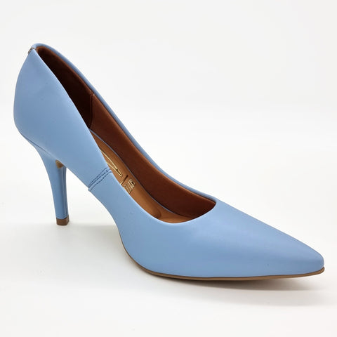 Scarpin Vizzano 1184-1101 Bico Fino Salto Alto Napa Azul Celeste