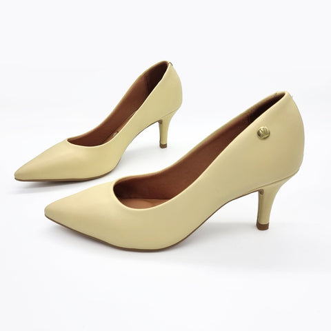 Scarpin Vizzano 1185-702 Bico Fino Amarelo Claro