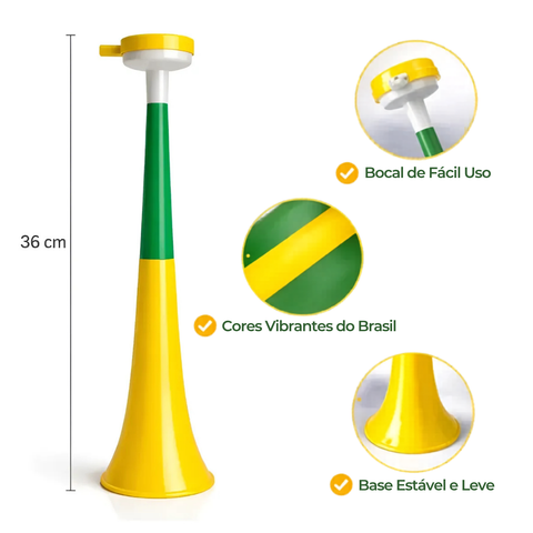 Kit 2 Cornetas Vuvuzela Brasil Copa do Mundo 2026