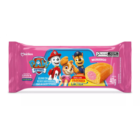 Kit Bolinho Marilan Patrulha Canina Morango 3x40g