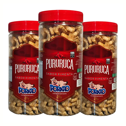 Kit torresmo pururuca Porkão 3x120g - Sabores