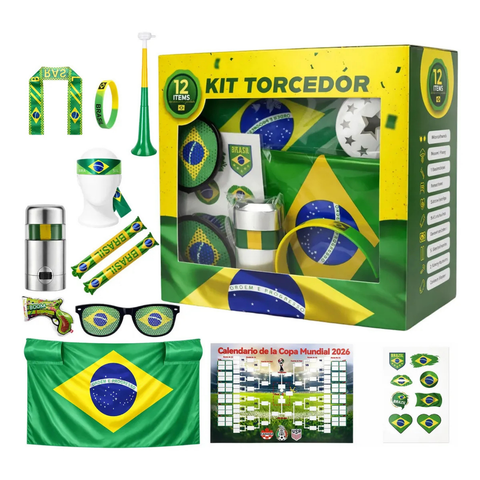 Kit Torcida Brasil Copa 2026 com 12 Itens Completo