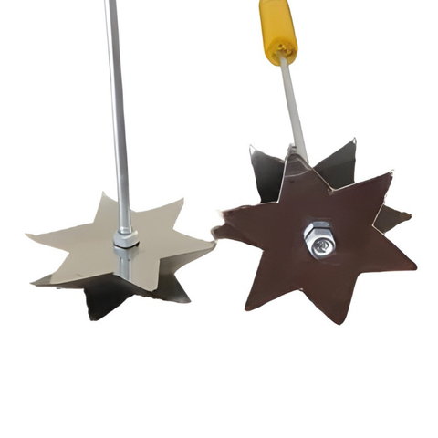 Amassador De Feijão Duplo Inox (estrela) Cabo Madeira 30cm