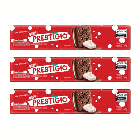 Biscoito Recheado Prestigio NESTLÉ® 3x140g