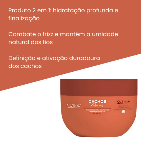 Máscara Capilar Cachos Naturais 2x1 300g- Arvensis