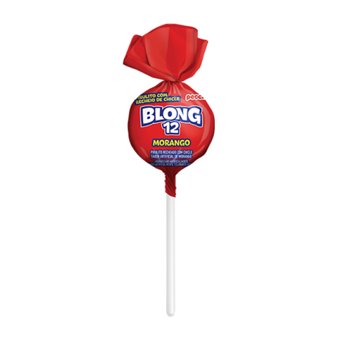Pirulito c/ Chiclete Blong 12 Morango 600g Peccin