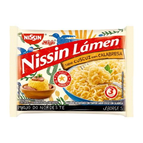 KIT 3 MIOJO NISSIN CUSCUZ COM CALABRESA 85g