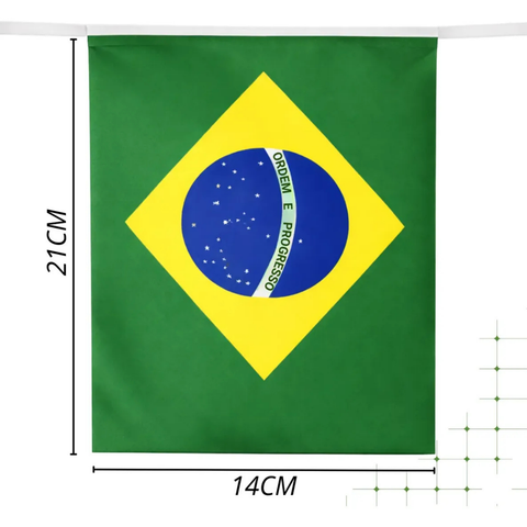 Varal 120 Bandeiras Brasil 36m Copa do Mundo 2026 21x14cm
