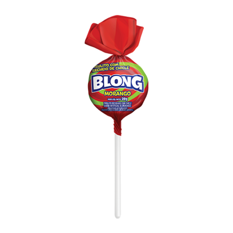 Pirulito c/ Chiclete Blong Gigante Morango 672g Peccin