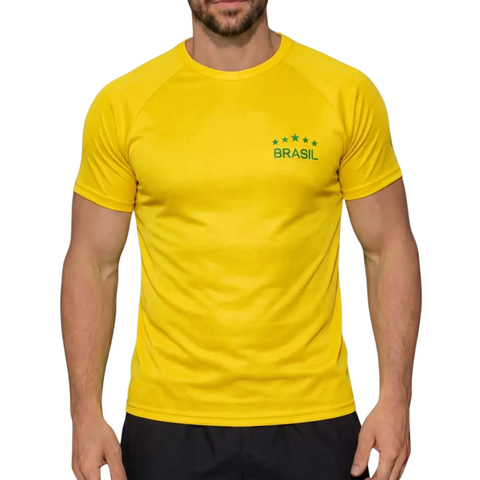 Kit 4 Camisetas Brasil Copa 2026 Dry Fit Raglan Masculina
