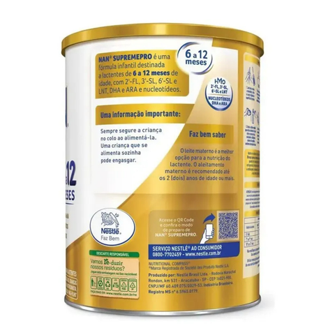 Fórmula Infantil Nan Supreme Pro 6 a 12 Meses 800g Nestlé