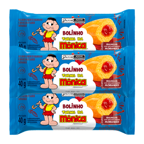 Kit Bolinho Turma da Mônica 3x40g -Sabores