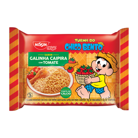 KIT 3 MIOJO DE GALINHA CAIPIRA COM TOMATE TURMA DA MÔNICA 85G