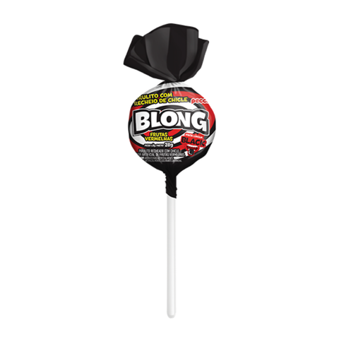 Pirulito c/ Chiclete Blong Gigante Frutas Vermelhas Black 672g Peccin