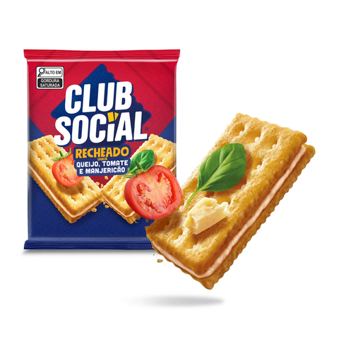 Biscoito Club Social Recheado Queijo Tomate e Manjericão 106g