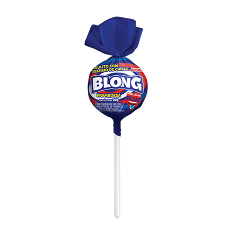 Pirulito c/ Chiclete Blong Gigante Framboesa Blue 672g Peccin