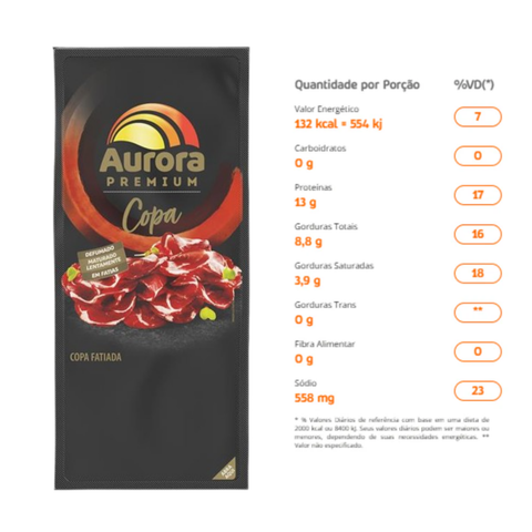 Copa fatiada Aurora 100g