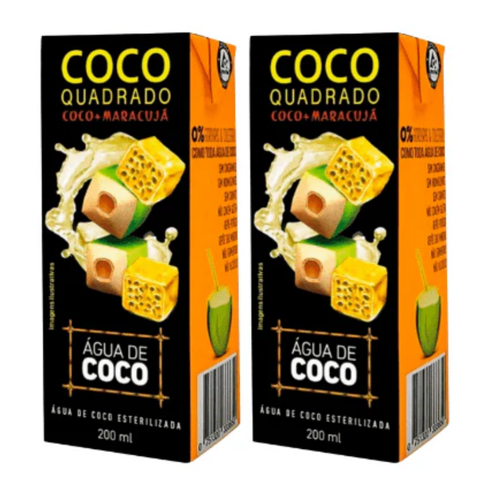 Água de coco Saborizada - Coco Quadrado - 2x200ml