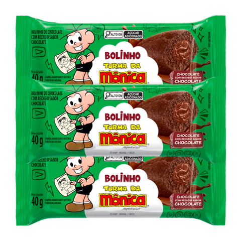 Kit Bolinho Turma da Mônica 3x40g -Sabores