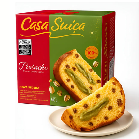 Panettone Creme De Pistache Premium Panetone Casa Suiça 500g