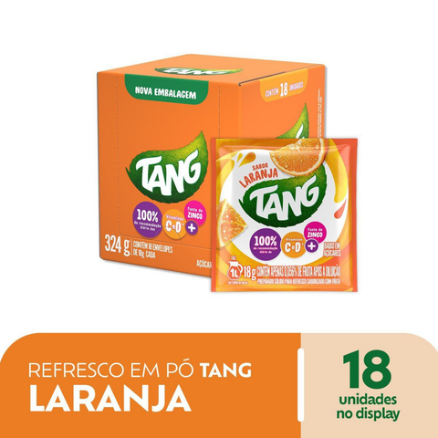 Refresco Em Po Tang Laranja - Display 18x18g