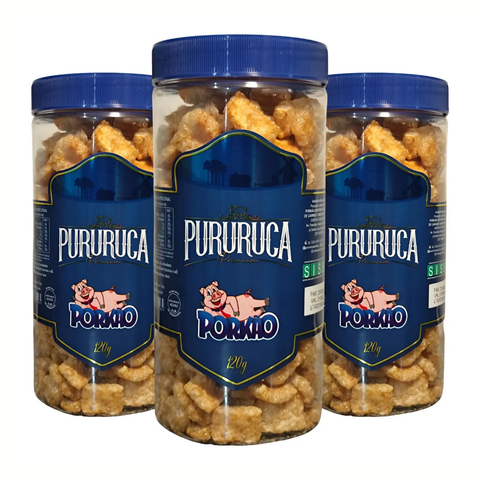 Kit torresmo pururuca Porkão 3x120g - Sabores