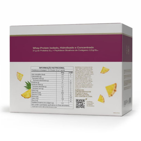 Whey Protein Isofort Beauty Sachê Vitafor 15x25g - Abacaxi com gengibre