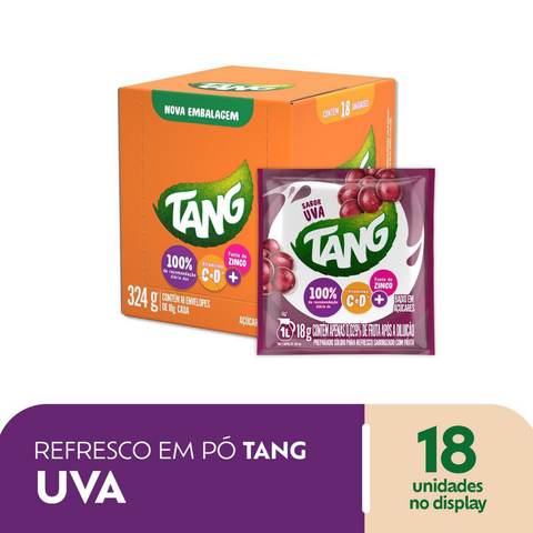 Refresco Em Po Tang Uva - Display 18x18g