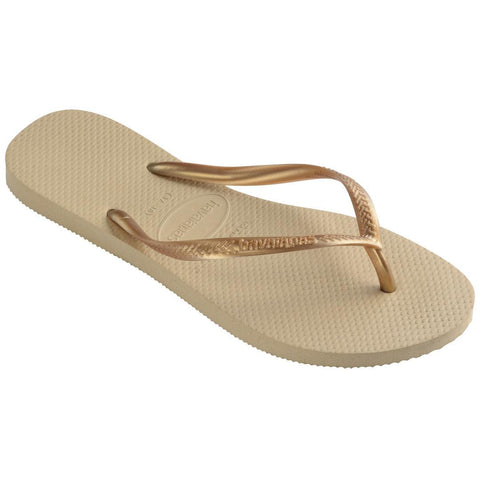 Chinelo Havaianas Slim Tradicional Areia/Dourado