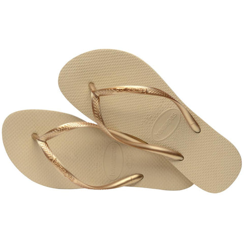 Chinelo Havaianas Slim Tradicional Areia/Dourado