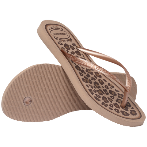 Chinelo Havaianas Slim Animals Rosê Gold