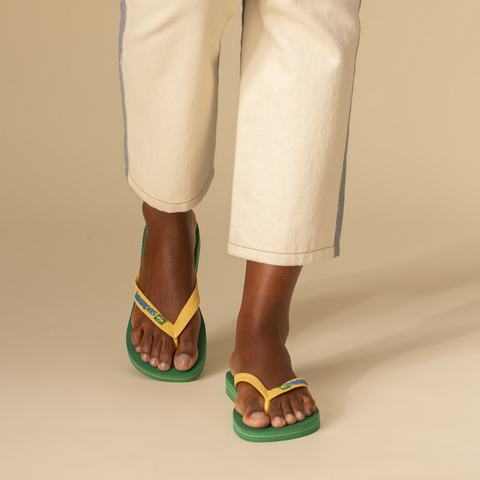 Chinelo Havaianas Brasil Logo Verde/Amarelo