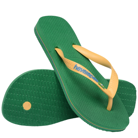 Chinelo Havaianas Brasil Logo Verde/Amarelo